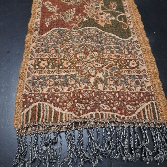 Kandahar 100% Woven Merino Wool Scarf With Fringe    Size 11"×54" - Picture 9 of 10